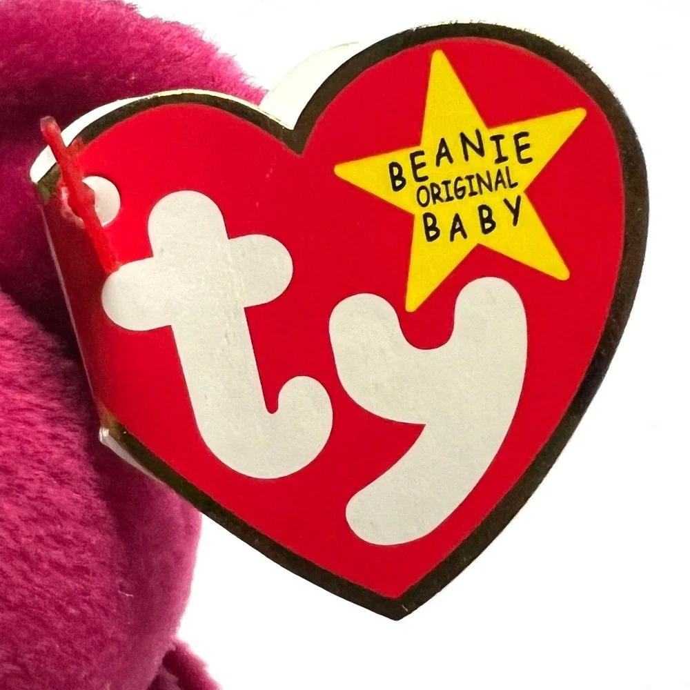 Ty Beanie Baby Valentina the Bear Fuchsia Pink Heart 1998 Retired Plush Toy 4233